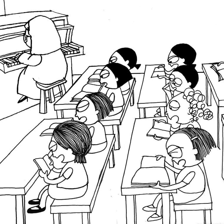 tranh tô màu Tô Màu Lớp Học