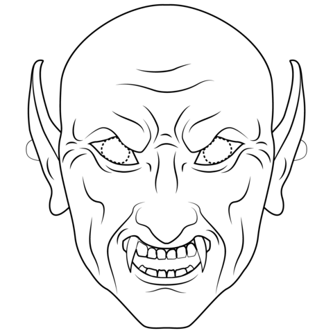 tranh tô màu Tô màu mặt nạ Halloween