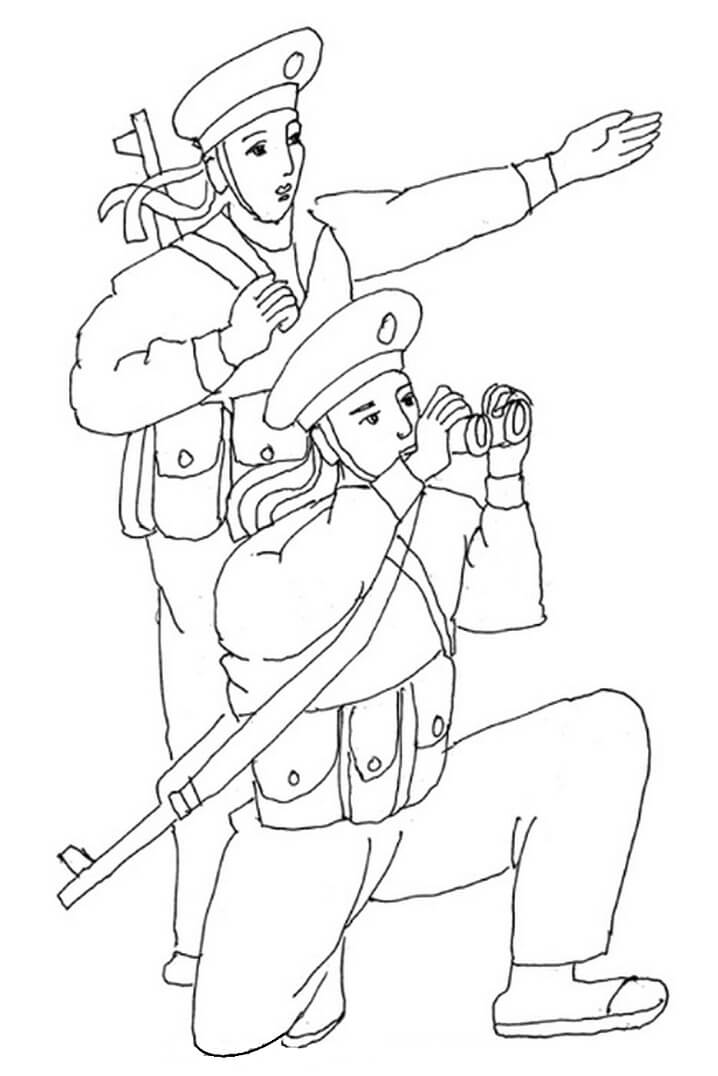 tranh tô màu Tô Màu Chú Bộ Đội