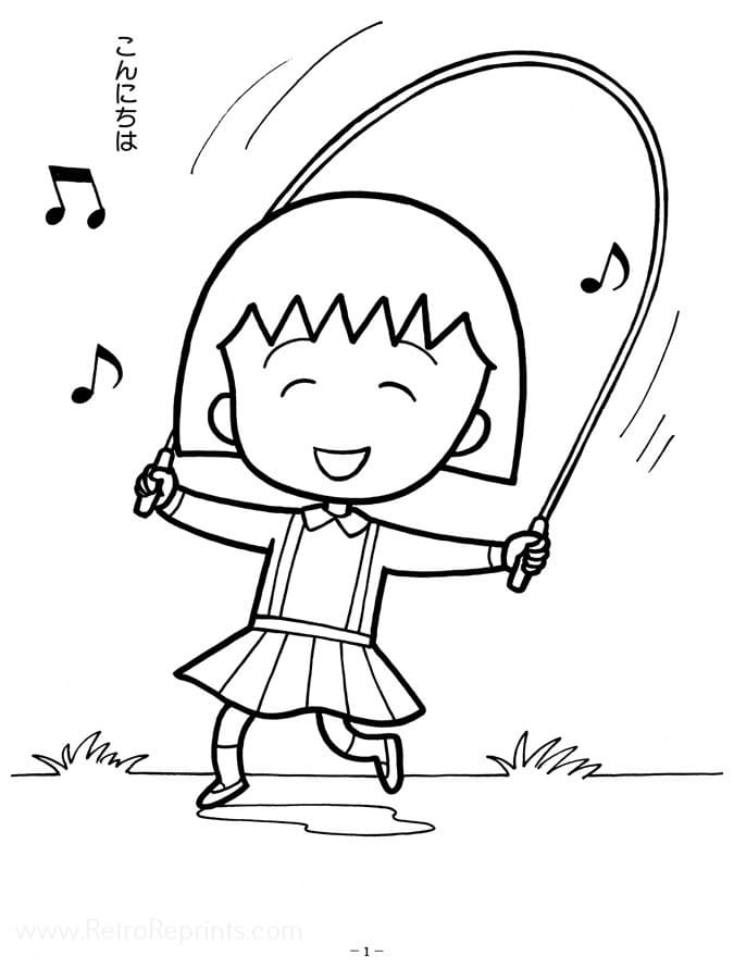 tranh tô màu Tô Màu Nhóc Maruko