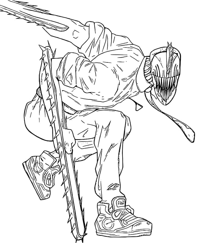 tranh tô màu Tô Màu Chainsaw Man