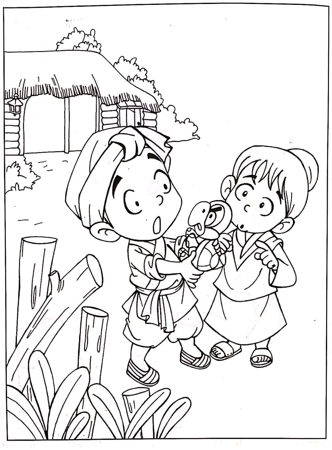 tranh tô màu Tô Màu Truyện Cổ Tích Chàng Rùa