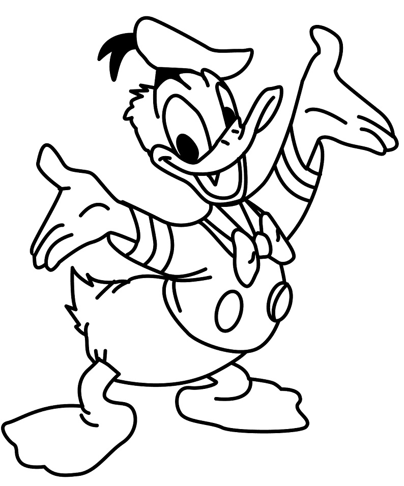 tranh tô màu Tô Màu Vịt Donald