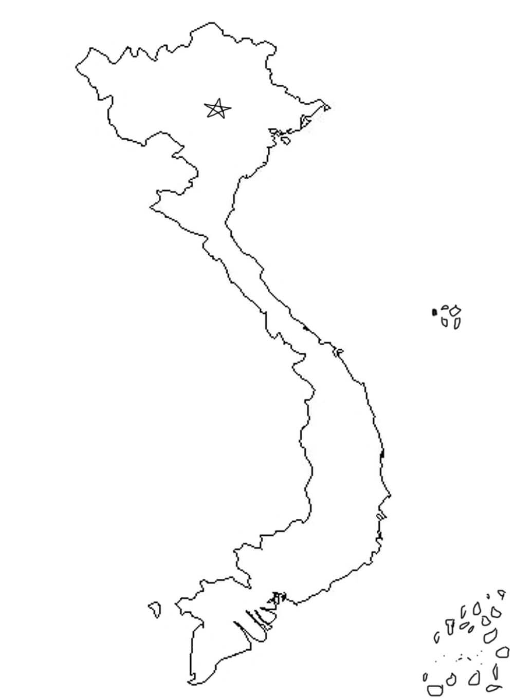 tranh tô màu Tô màu Bản đồ Việt Nam