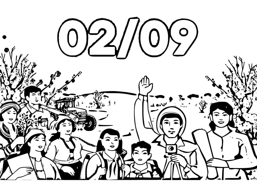 tranh tô màu Ngày Quốc Khánh Việt Nam 2/9