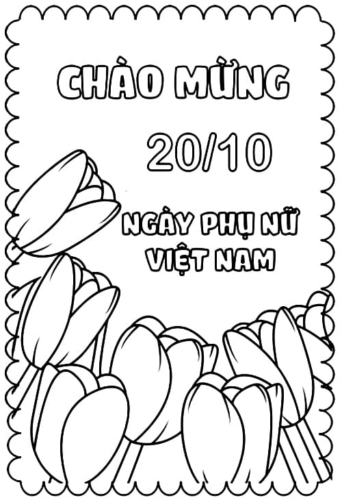 tranh tô màu Tô Màu Ngày Phụ Nữ Việt Nam 20-10