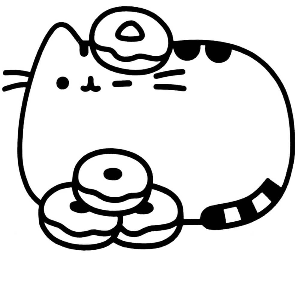 tranh tô màu Tô màu Mèo Pusheen