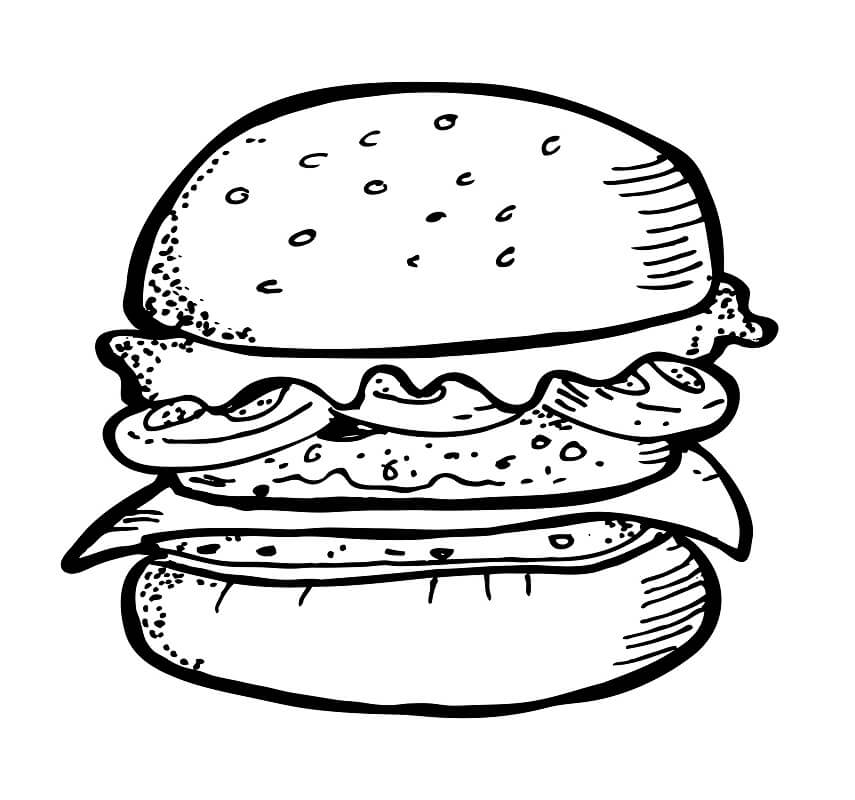 tranh tô màu Tô Màu Hamburger