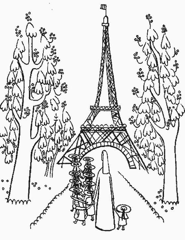 tranh tô màu Tô Màu Tháp Eiffel 