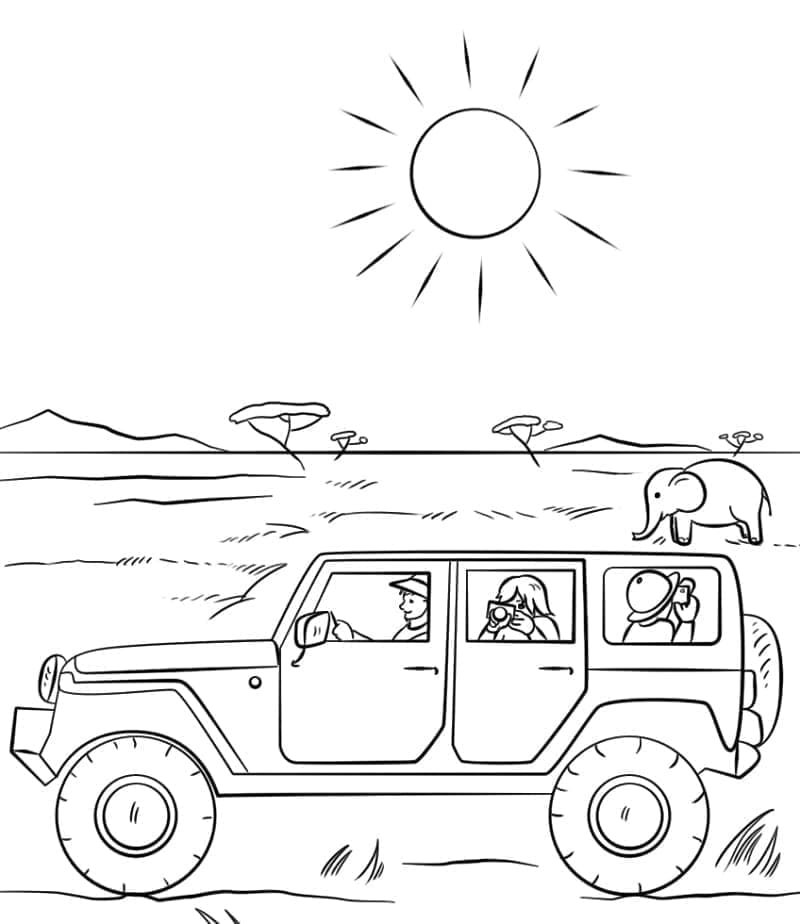 tranh tô màu Tô Màu Xe Jeep
