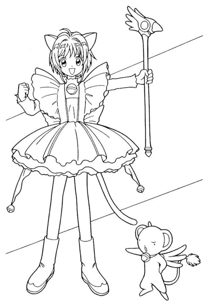 tranh tô màu Tô Màu Sakura Thủ Lĩnh Thẻ Bài