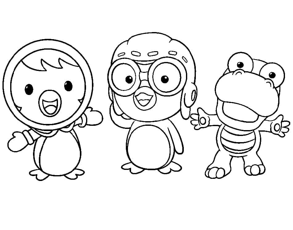 tranh tô màu Tô Màu Chim Cánh Cụt Pororo