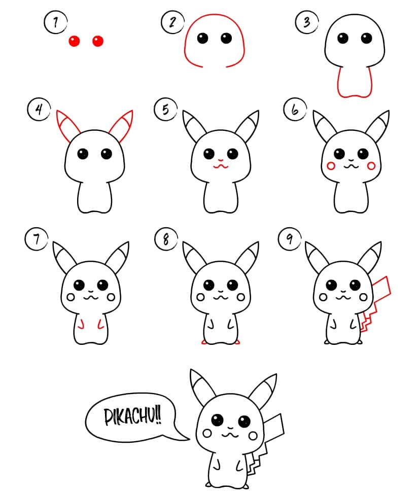 tranh tô màu Vẽ Pikachu