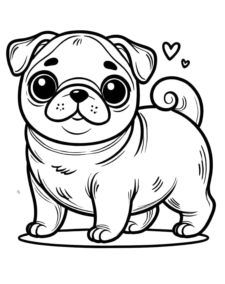 tranh tô màu Tô Màu Chó Pug