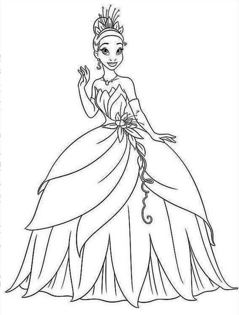 tranh tô màu Tô Màu Công Chúa Tiana