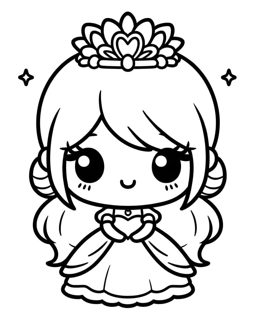 tranh tô màu Tô Màu Công Chúa Chibi