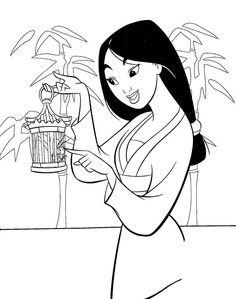 tranh tô màu Tô Màu Công Chúa Hoa Mộc Lan