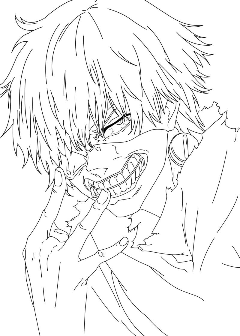 tranh tô màu Tô Màu Kaneki Ken