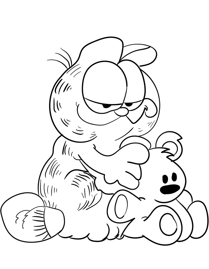 tranh tô màu Tô Màu Chú Mèo Garfield