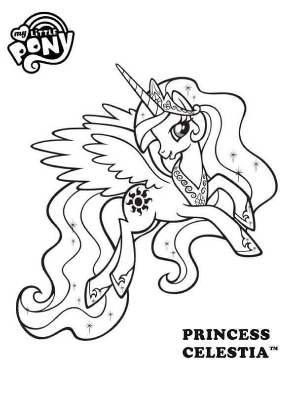 tranh tô màu Công Chúa Celestia