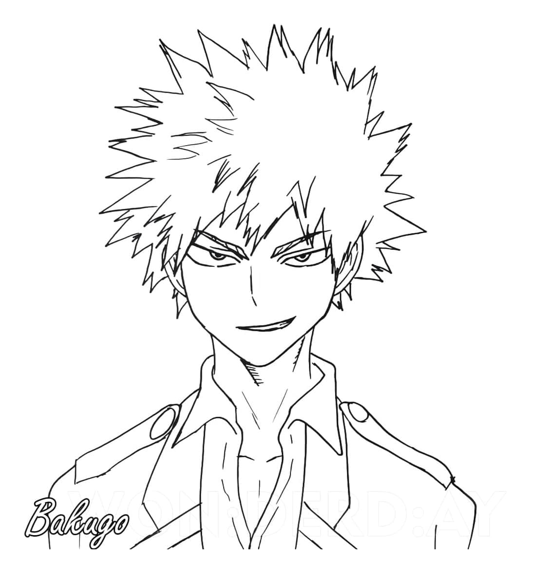 tranh tô màu Tô Màu Bakugo Katsuki
