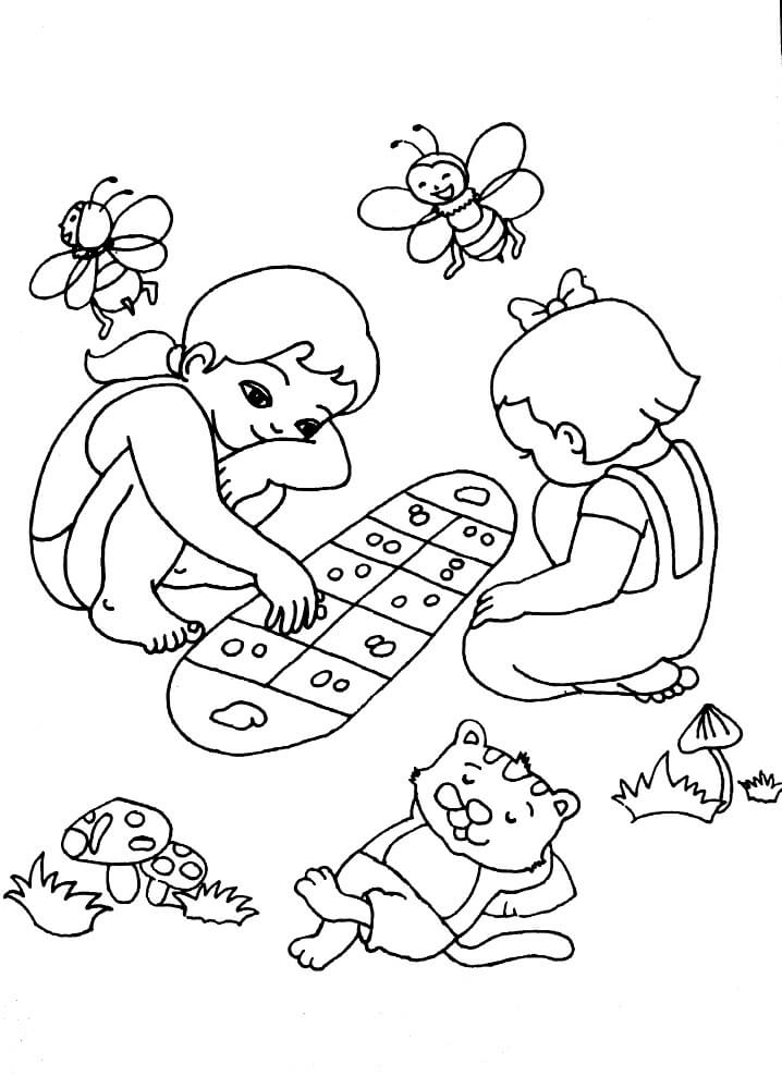 tranh tô màu Tô Màu Trò Chơi Dân Gian