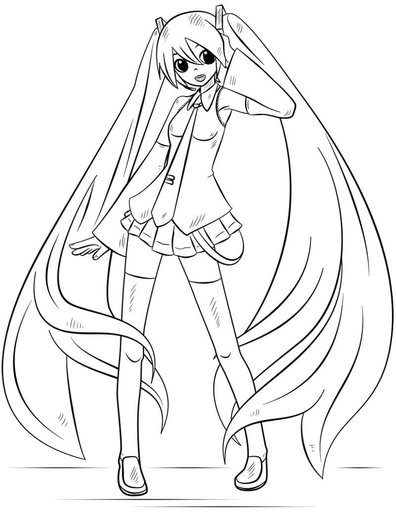 tranh tô màu Tô Màu Hatsune Miku
