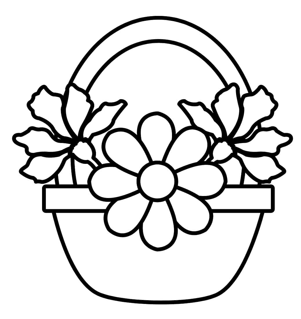 tranh tô màu Tô Màu Giỏ Hoa