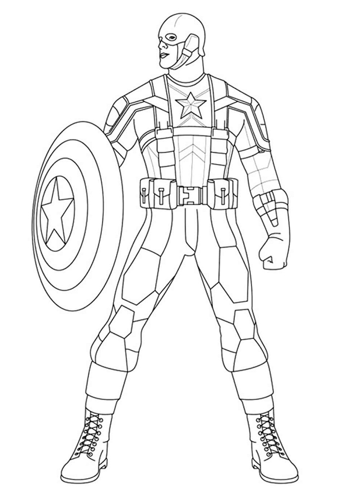 tranh tô màu Tô Màu Đội Trưởng Mĩ Captain America