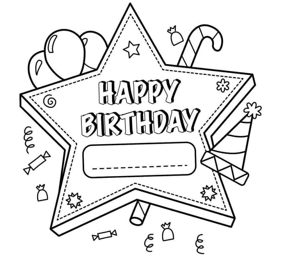 tranh tô màu Tô Màu Happy Birthday
