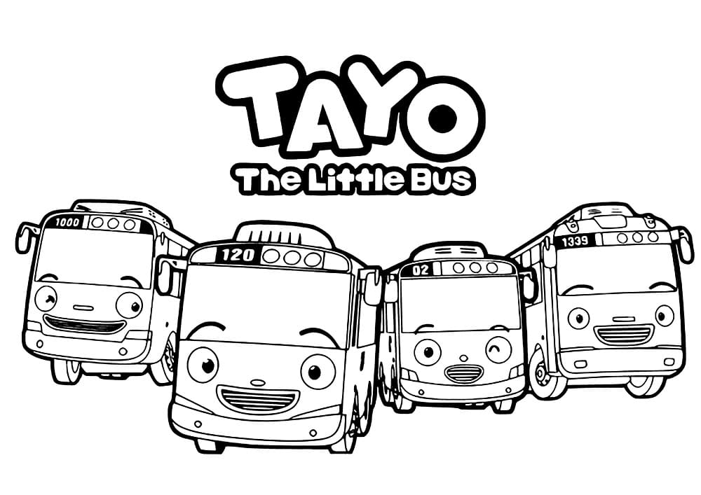 tranh tô màu Tô Màu Xe Buýt Tayo