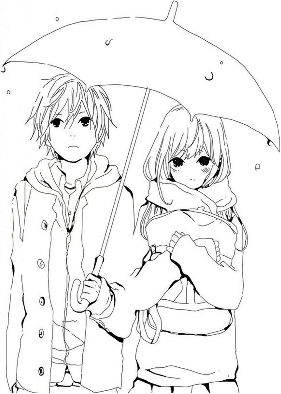 tranh tô màu Tô Màu Nhân Vật Anime