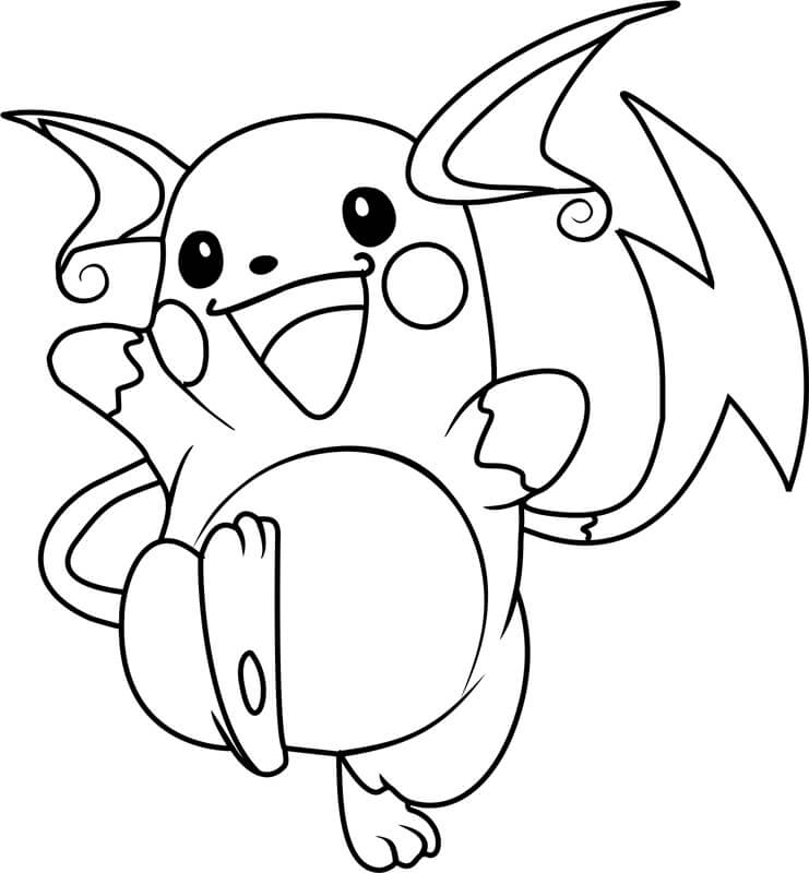 tranh tô màu Tô Màu Pokemon Raichu