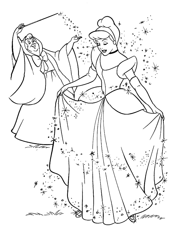 tranh tô màu Tô Màu Cô Bé Lọ Lem Cinderella